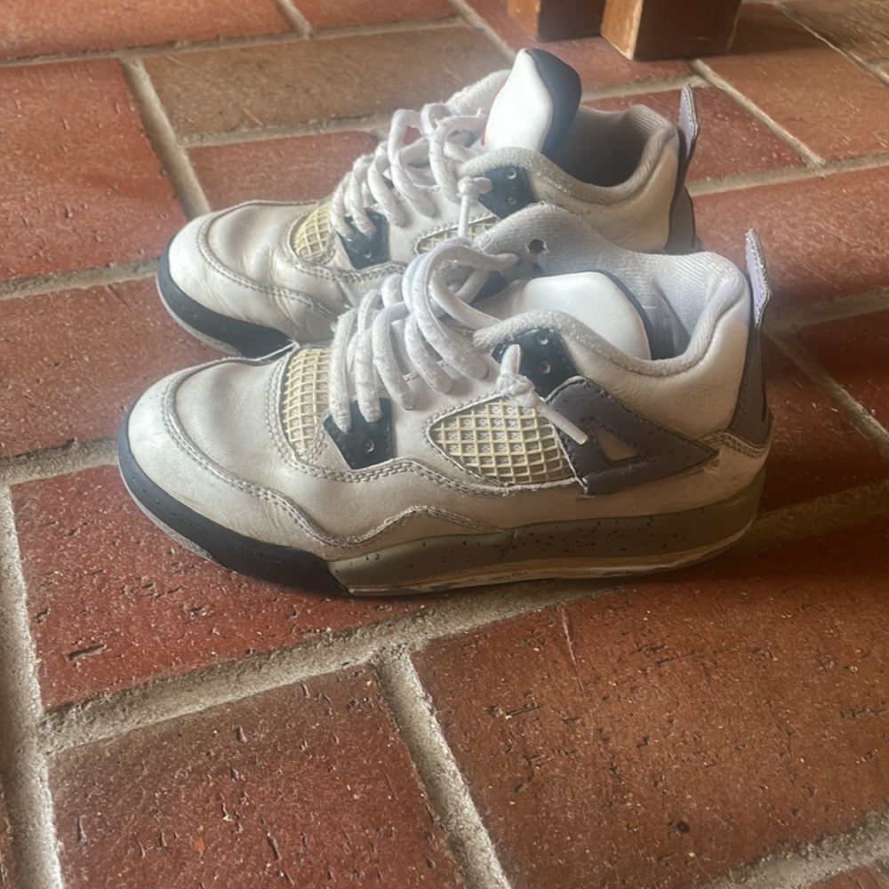 Kids 2011 Nike Air Jordan‎ IV 4 Retro PS White Black Cement Grey 308499-103